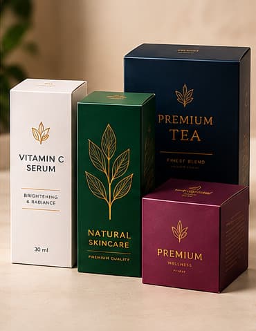 Printed mono cartons for serum, tea and wellness products